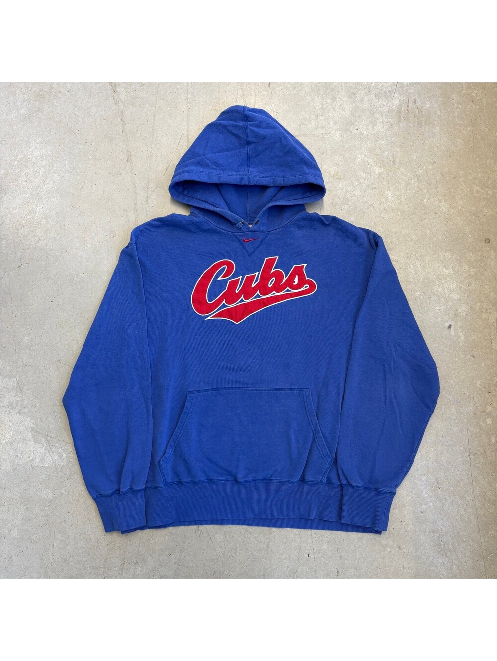 Vintage 2000s Nike MLB Chicago Cubs Centre Swoosh Hoodie Extra Extra Large Blue